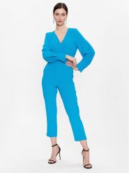 Maryley Kombinezon 23EB527/33FI Niebieski Regular Fit. Niebieskie sukienki damskie Maryley, bez wzorów, z syntetyku, bez ramiączek. Za 649.99 zł.