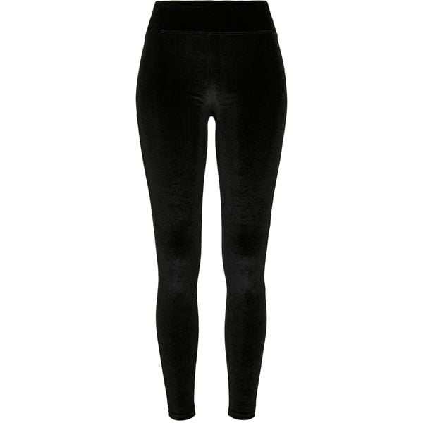 Damskie legginsy z wysoką talią Urban Classics velvet. Czarne legginsy damskie Urban Classics, bez wzorów. Za 137.00 zł.