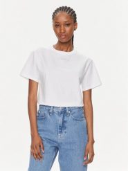 Calvin Klein T-Shirt Micro Logo K20K206629 Biały Regular Fit. Białe t-shirty damskie Calvin Klein, m, bez wzorów, z bawełny, bez kołnierzyka. Za 149.99 zł.