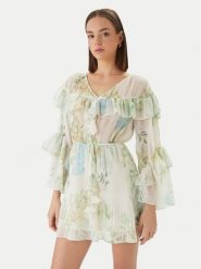 Guess Sukienka koktajlowa W6GKA5 W2400 Zielony Regular Fit. Zielone sukienki damskie Guess, z aplikacjami, z syntetyku, wizytowe, bez ramiączek. Za 759.99 zł.