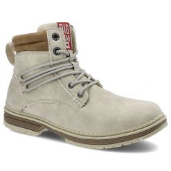 Trapery damskie Big Star, ze skóry ekologicznej na płaskiej podeszwie, jasnoszare, EE274697. Szare trapery damskie Big Star, na zimę, ze skóry ekologicznej, bez zapięcia. Za 139.00 zł.