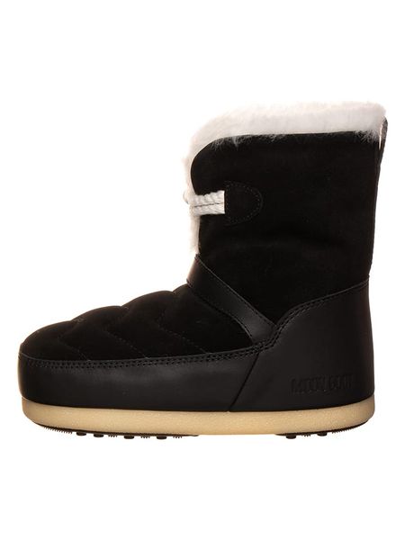 Moon Boot Skórzane botki zimowe "EVX IGLOO" w kolorze czarnym rozmiar: 41-42. Czarne botki damskie Moon Boot, na zimę, bez obcasa, bez zapięcia. Za 654.95 zł.