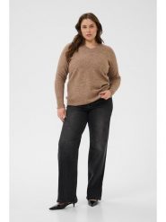 KAFFE curve Sweter w kolorze karmelowym rozmiar: M. Brązowe swetry klasyczne damskie KAFFE curve, m, bez kołnierzyka. Za 130.99 zł.