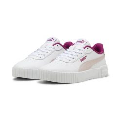 Młodzieżowe sneakersy Carina 2.0 PUMA White Mauve Mist Magenta Gleam Pink. Biała obuwie sportowe damskie Puma, bez zapięcia, trekkingowe. Za 199.00 zł.