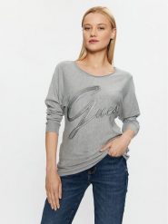 Guess Sweter W3BR25 Z2NQ2 Szary Regular Fit. Szare swetry klasyczne damskie Guess, xs, z wiskozy, bez kołnierzyka. Za 479.99 zł.