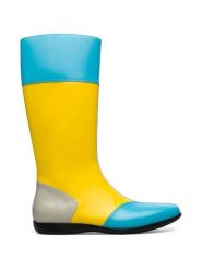 Camper Skórzane kozaki w kolorze żółto-błękitnym rozmiar: 43. Niebieskie kozaki damskie Camper, na zimę, bez obcasa, bez zapięcia. Za 695.99 zł.