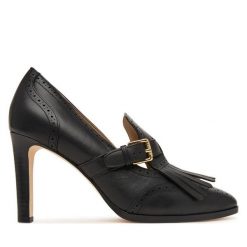 Półbuty LAUREN RALPH LAUREN. Czarne czółenka damskie Lauren Ralph Lauren, bez wzorów, bez obcasa, na obcasie. Za 1,199.00 zł.