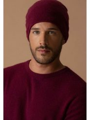 Perfect Cashmere Kaszmirowa czapka "June" w kolorze ciemnofioletowym rozmiar: onesize. Różowe czapki damskie Perfect Cashmere, bez wzorów, z kaszmiru. Za 166.49 zł.