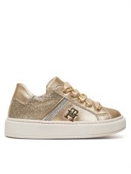 Tommy Hilfiger Sneakersy Sneaker Bassa Allacciata T1A9-33932-0829 S Złoty. Żółte buty sportowe dziewczęce Tommy Hilfiger, ze skóry, bez zapięcia. Za 369.99 zł.