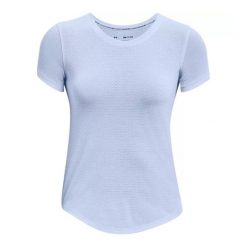 Koszulka Z Krótkim Rękawem Dla Kobiet Streaker Run. Niebieskie bluzki damskie Under Armour, bez wzorów, sportowe, bez kołnierzyka, bez ramiączek. Za 181.99 zł.