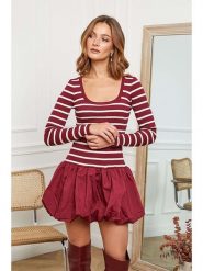 Joséfine Sukienka "Colemara" w kolorze bordowym rozmiar: L. Czerwone sukienki damskie Joséfine, bez wzorów, bez ramiączek. Za 152.99 zł.