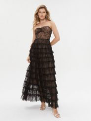 TWINSET Sukienka wieczorowa 232TT2070 Czarny Regular Fit. Czarne sukienki damskie Twinset, bez wzorów, z syntetyku, wizytowe, bez ramiączek. Za 2,549.00 zł.