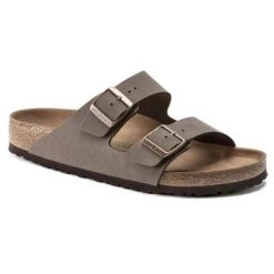Klapki damskie Birkenstock Arizona BS Birko-flor. Brązowe klapki damskie Birkenstock, bez wzorów, z jeansu, bez obcasa, bez zapięcia. Za 287.00 zł.