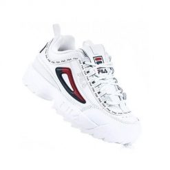 Buty do chodzenia damskie Fila Disruptor II Premium. Białe obuwie sportowe damskie Fila, z materiału, bez zapięcia, trekkingowe. Za 491.00 zł.