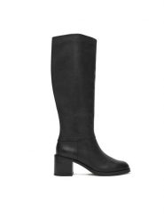 Clarks Kozaki Chamberly Hi 26182861 Czarny. Czarne kozaki damskie Clarks, ze skóry, bez obcasa, na słupku, bez zapięcia. Za 879.99 zł.