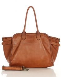 Shopperka skórzana MARCO MAZZINI camel v251b. Brązowe kuferki damskie ze skóry, bez dodatków. Za 569.05 zł.