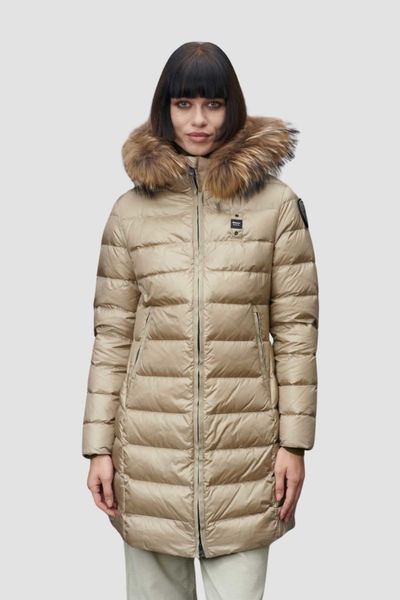 BLAUER Beżowa damska kurtka Kristin Raincoat Long Jackets, Rozmiar XL. Brązowe kurtki damskie Blauer USA, s, bez wzorów, z poliamidu, bez kaptura. W wyprzedaży za 1,599.99 zł.