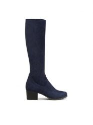 Caprice Kozaki 9-25506-41 Niebieski. Niebieskie kozaki damskie Caprice, z materiału, bez obcasa, na słupku, bez zapięcia. Za 379.99 zł.