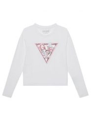 Guess Bluzka J5YI15 K6YW4 Biały Regular Fit. Białe bluzki i koszule dziewczęce Guess, z aplikacjami, z bawełny, bez kołnierzyka, bez ramiączek. Za 69.99 zł.