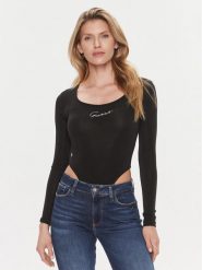 Guess Body Allycia V4RP05 KC2V0 Czarny Slim Fit. Czarne body i gorsety Guess, z aplikacjami, z syntetyku. Za 149.99 zł.