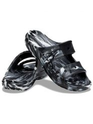 Crocs Klapki "Baya" w kolorze czarno-białym rozmiar: 38/39. Białe klapki damskie Crocs, bez wzorów, z otwartym noskiem, bez obcasa, bez zapięcia. Za 100.28 zł.