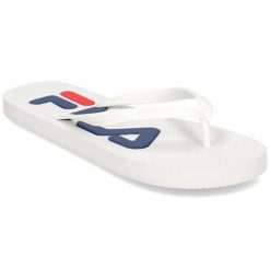 Japonki damskie Fila Troy Slipper. Białe klapki damskie Fila, bez wzorów, z materiału, bez obcasa, bez zapięcia. Za 96.00 zł.