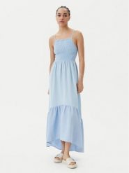 Maaji Sukienka letnia Isadora PT2123CLD005 Błękitny Regular Fit. Niebieskie sukienki damskie Maaji, bez wzorów, ze lnu, bez ramiączek. Za 289.99 zł.