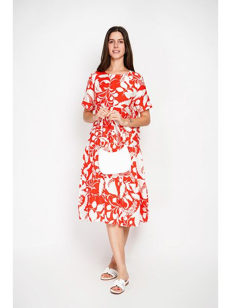 ASSUILI Sukienka w kolorze biało-czerwonym rozmiar: 34. Białe sukienki damskie Assuili, bez wzorów, klasyczne, bez ramiączek. Za 92.42 zł.