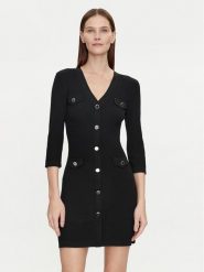 Morgan Sukienka dzianinowa 241-RMLILY Czarny Slim Fit. Czarne sukienki damskie Morgan, bez wzorów, z dzianiny, bez ramiączek. Za 229.99 zł.