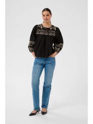 Kaffe Bluzka w kolorze czarnym rozmiar: 40. Czarne bluzki damskie Kaffe, bez wzorów, z bawełny, bez kołnierzyka, bez ramiączek. Za 189.95 zł.