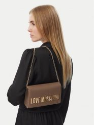 LOVE MOSCHINO Torebka JC4103PP0PKD0203 Brązowy. Brązowe torebki wieczorowe damskie Love Moschino, bez wzorów, ze skóry, bez dodatków. Za 699.99 zł.
