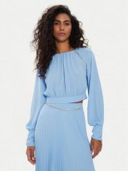 Liu Jo Bluzka CA4409 TS055 Błękitny Regular Fit. Niebieskie bluzki damskie Liu Jo, bez wzorów, z syntetyku, bez kołnierzyka, bez ramiączek. Za 519.99 zł.