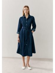 More & More Sukienka dżinsowa w kolorze granatowym rozmiar: 42. Niebieskie sukienki damskie More & More, bez wzorów, z bawełny, bez ramiączek. Za 293.59 zł.