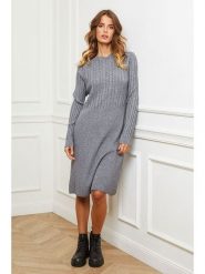 Joséfine Sukienka "Garcy" w kolorze szarym rozmiar: L. Szare sukienki damskie Joséfine, bez wzorów, bez ramiączek. Za 208.99 zł.