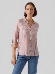 Vero Moda Koszula Bumpy 10275283 Różowy Regular Fit. Czerwone koszule damskie Vero Moda, xs, bez wzorów, z wiskozy, bez kołnierzyka, bez ramiączek. Za 79.99 zł.