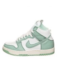 Nike Skórzane sneakersy "Dunk Hi 1985" w kolorze zielono-białym rozmiar: 36. Białe obuwie sportowe damskie Nike, z materiału, za kostkę, bez zapięcia. Za 307.46 zł.