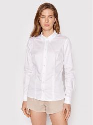 Guess Koszula W2YH41 WAF10 Biały Slim Fit. Białe koszule damskie Guess, xxl, z aplikacjami, z bawełny, biznesowe, bez kołnierzyka, bez ramiączek. Za 239.99 zł.
