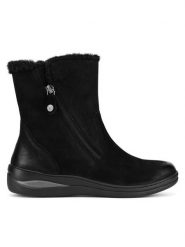 Go Soft Botki WI23-LIPARI-11 Czarny. Czarne botki damskie GO SOFT, z materiału, bez obcasa, na płaskiej podeszwie, bez zapięcia. Za 269.99 zł.