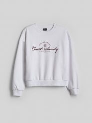 4F Bluza dresowa loose bez kaptura damska - biała S. Białe bluzy damskie 4F, l, bez wzorów, z dresówki, bez kaptura. Za 149.99 zł.