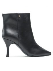 Patrizia Pepe Botki 8Y0029/L011-K103 Czarny. Czarne botki damskie Patrizia Pepe, ze skóry, bez obcasa, na szpilce, bez zapięcia. Za 2,639.00 zł.