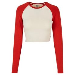 Damska Koszulka Z Długim Rękawem Retro Organic Crop T-shirt. Białe t-shirty damskie Urban Classics, xs, bez wzorów, bez kołnierzyka. Za 84.99 zł.