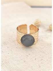 Atelier MIU Pozłacany pierścionek z tygrysim okiem rozmiar: onesize. Czarne pierścionki damskie atelier MIU, pozłacane. Za 130.81 zł.