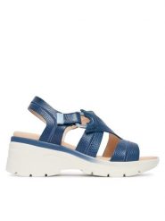 Hispanitas Sandały HV264570 C003 Granatowy. Niebieskie sandały damskie Hispanitas, bez wzorów, ze skóry, bez obcasa, na płaskiej podeszwie, bez zapięcia. Za 589.99 zł.