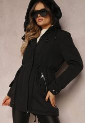 Czarna Kurtka Parka z Kapturem z Futerkiem Jossie. Czarne kurtki damskie Renee, xl, z futra, z kapturem. Za 149.99 zł.