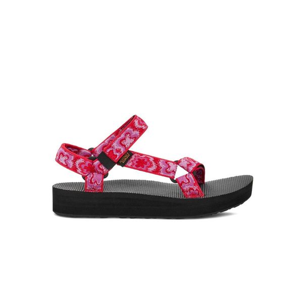 Sandały damskie Teva Midform Universal. Czerwone sandały damskie Teva, bez wzorów, bez obcasa, bez zapięcia. Za 293.99 zł.