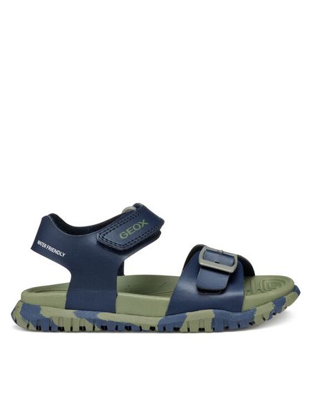 Geox Sandały J Fusbetto Bo J35HMA 54 CF4A3 M Granatowy. Niebieskie sandały chłopięce Geox, ze skóry, bez zapięcia. Za 199.99 zł.
