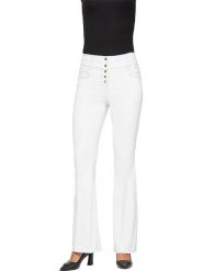 Heine Dżinsy - Slim fit - w kolorze białym rozmiar: 36. Białe jeansy damskie Heine, z podwyższonym stanem. Za 61.89 zł.