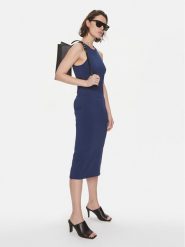 Weekend Max Mara Sukienka codzienna Astoria 2415321022 Granatowy Slim Fit. Niebieskie sukienki damskie Weekend Max Mara, bez wzorów, z wiskozy, bez ramiączek. Za 559.99 zł.