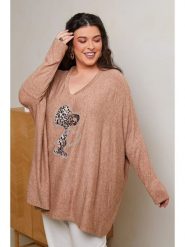 Curvy Lady Koszulka w kolorze jasnobrązowym rozmiar: 44/46. Brązowe koszulki damskie Curvy Lady, bez wzorów, z bawełny, bez kołnierzyka, bez ramiączek. Za 118.84 zł.