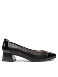 Caprice Czółenka 9-22306-43 Czarny. Czarne czółenka damskie Caprice, bez wzorów, ze skóry, bez obcasa. Za 204.99 zł.
